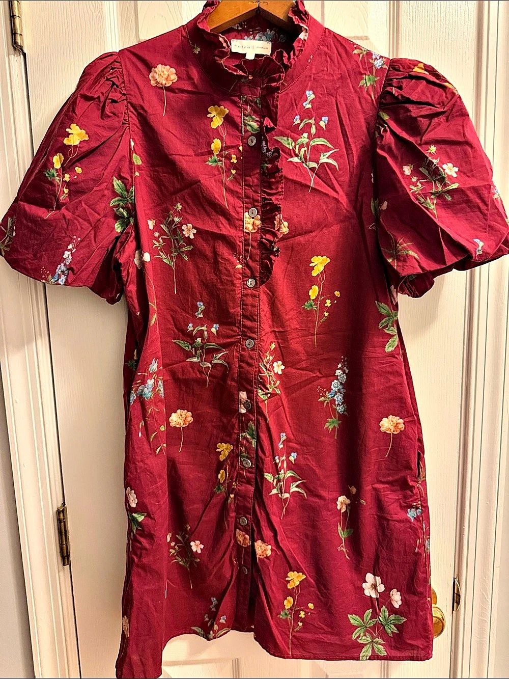 entro Floral Mini Dress in Red Size Medium